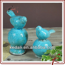 blue ceramic bird decoration